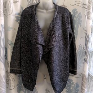 Lucky Brand Deep Blue Knit Open Front Wrap Shawl Sweater Sz M